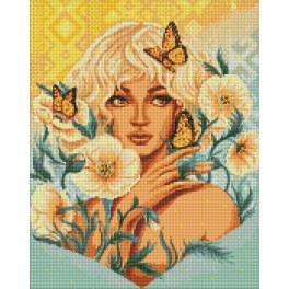 Набір з алмазною мозаїкою "Дівчина з метеликами" 50х40см Ideyka AMO7597