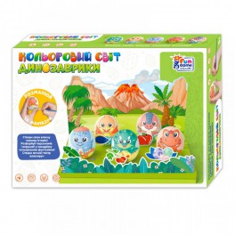 Цветной мир "4FUN Game Club", "Динозаврики", 5 яиц, краски, декор 55635