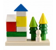Конструктор пірамідка Будиночок в лісі розвиваюча дерев'яна іграшка