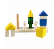 Конструктор пірамідка Сусіди розвиваюча дерев'яна іграшка 