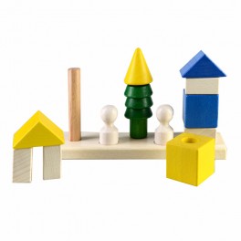 Конструктор пірамідка Сусіди розвиваюча дерев'яна іграшка 