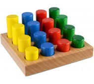 Цветные цилиндры по системе Монтессори развивающая деревянная игрушка ТАТО ВК-005