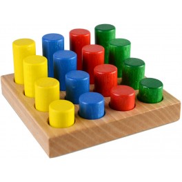 Цветные цилиндры по системе Монтессори развивающая деревянная игрушка ТАТО ВК-005